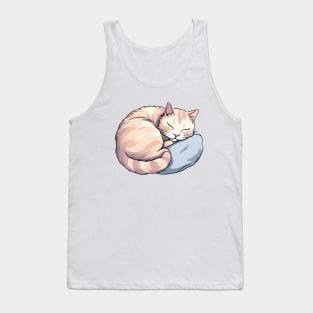 Cute cat sleeping on a pillow Tank Top